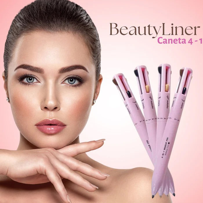 Beauty Liner - Caneta 4 em 1 - Delineador, Sobrancelha, Boca, Iluminador