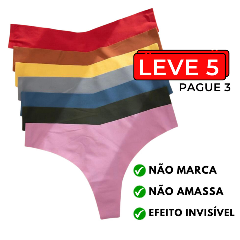 LEVE 5 E SÓ PAGUE 3 Calcinha Comfort Sem Costura (Não Marca)