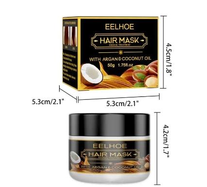 Máscara de  Óleo de Coco e Argan Restauração e Hidratação de Cabelo + 4 Brindes misteriosos