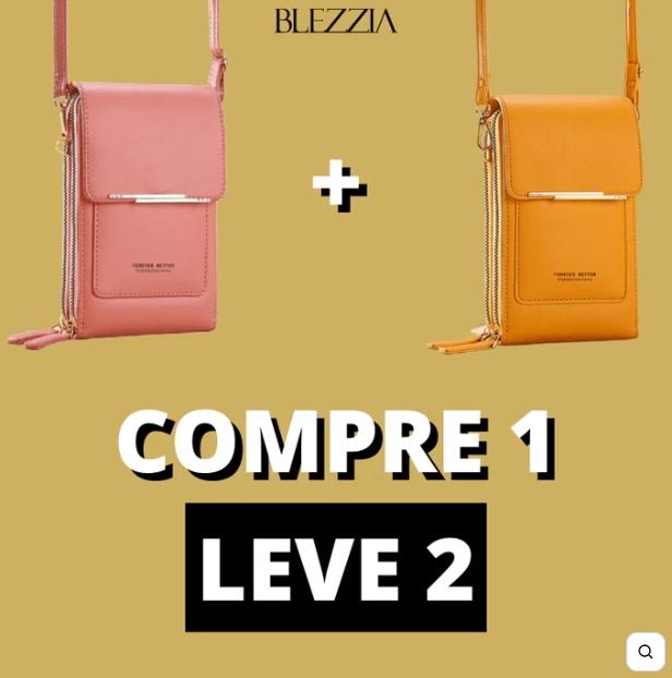 COMPRE 1 E LEVE 2- Bolsa Carteira para Celular de Couro Autentico