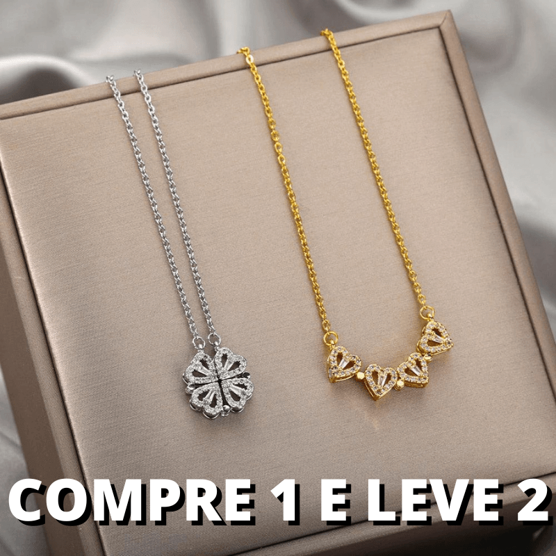 Colar Trevo de Coração - COMPRE 1 E LEVE 2